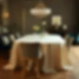 Elegant dining table adorned with a luxurious tablecloth
