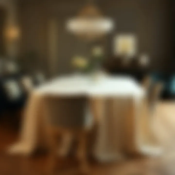 Elegant dining table adorned with a luxurious tablecloth