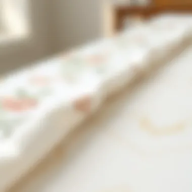 Close-up of fabric texture and patterns on a tablecloth