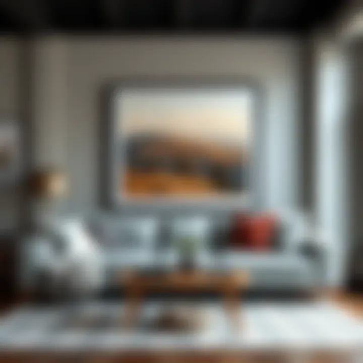 Oversized Artwork as a Focal Point Cozy living room with oversized framed artwork creating a focal point