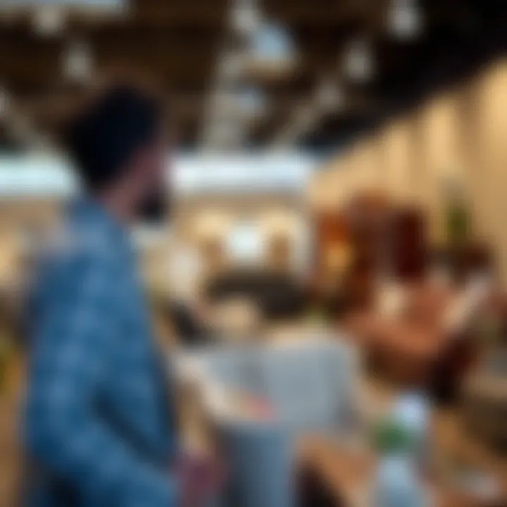 Customer browsing through furniture selections