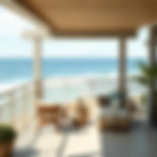 Chic Beachside Seating Stylish beach balcony chairs overlooking the ocean