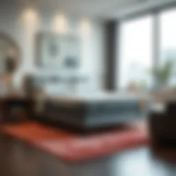 Luxurious big king size mattress in modern bedroom setting