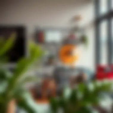 Versatile Boaxel wire shelf in a stylish urban living space