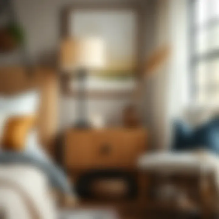 Boho farmhouse nightstand in various décor settings