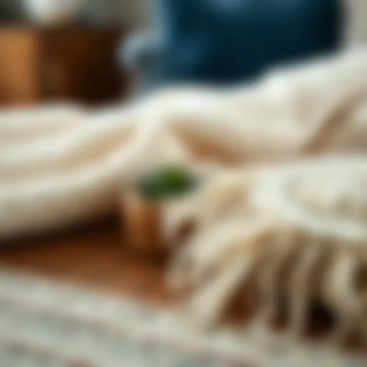 Close-up of materials used in a boho farmhouse nightstand