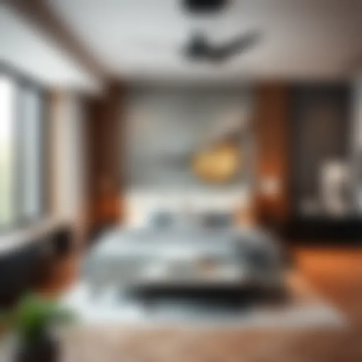 Contemporary bedroom featuring a Cal King bed frame that maximizes space with clever storage options.