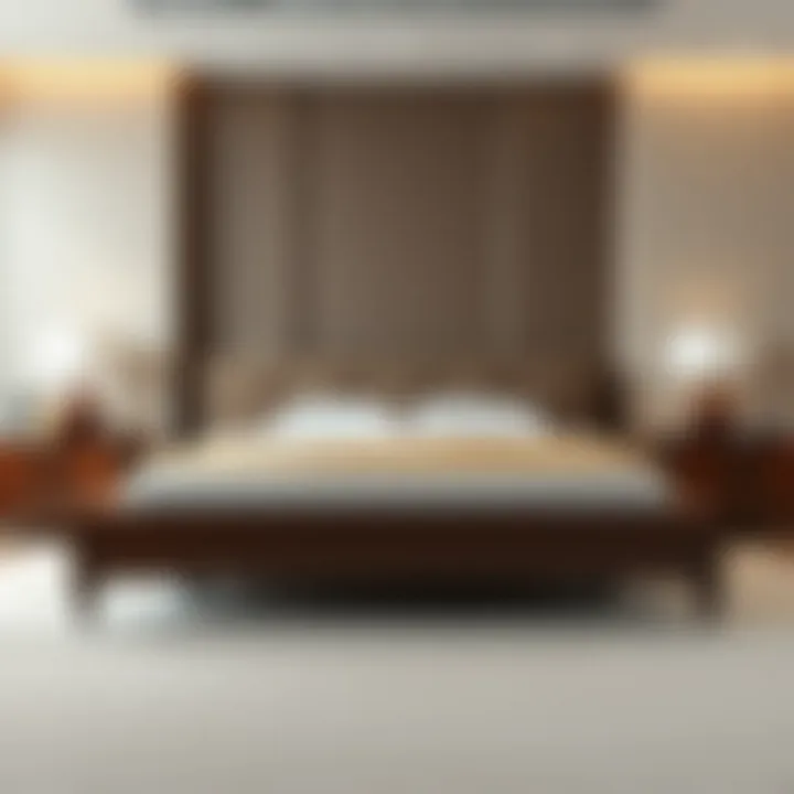 Cal King bed frame in a luxurious setting, highlighting its aesthetic appeal and utility.