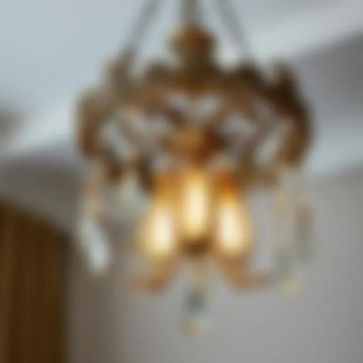Close-up of intricate chandelier details showcasing craftsmanship
