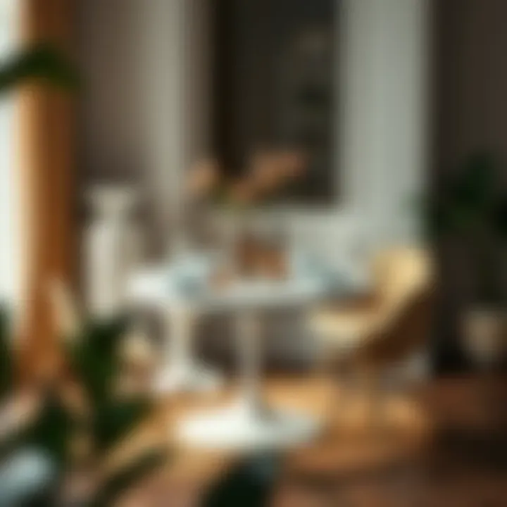 Aesthetic round kitchen table set with stylish decor