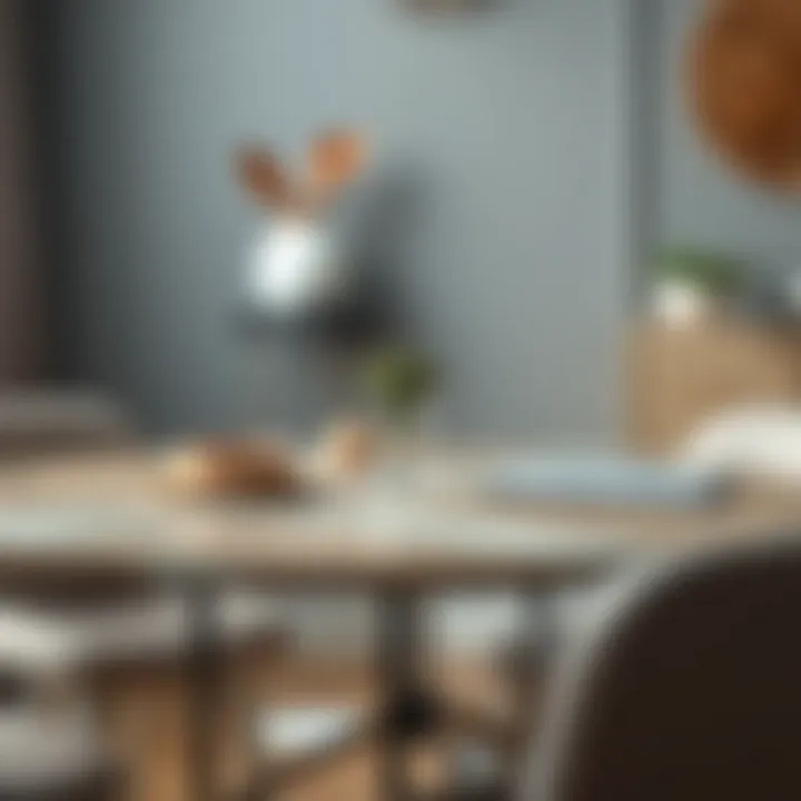 Compact round table set showcasing various materials and textures