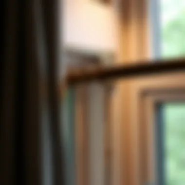 Installation of curtain rod on a stylish window frame