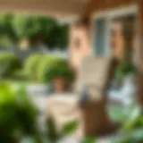 Elegant patio chair cover protecting a swivel chair