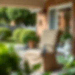 Elegant patio chair cover protecting a swivel chair