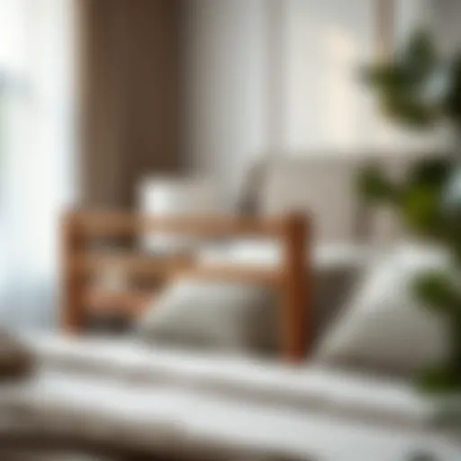 Stylish wooden side rails on a modern bed