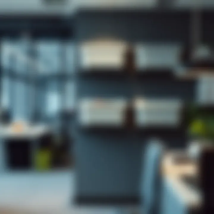 Functional wall mounted plastic bins in a modern office