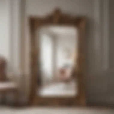 Intricate Craftsmanship: A Stylish Full-Length Mirror Stylish full-length mirror with intricate frame design