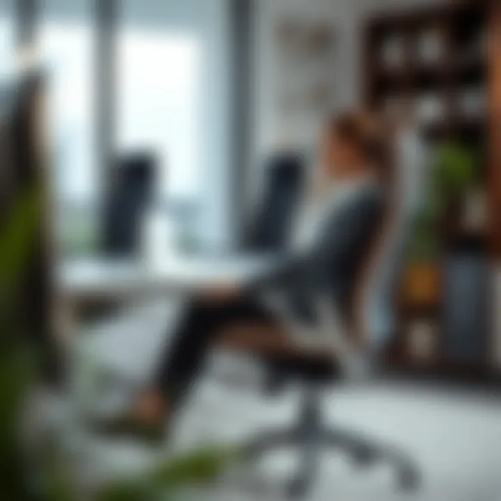 Proper sitting posture in office chairs