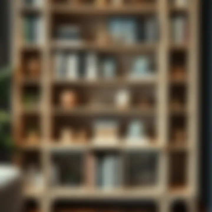 Organized cubby tower filled with books and decorative items