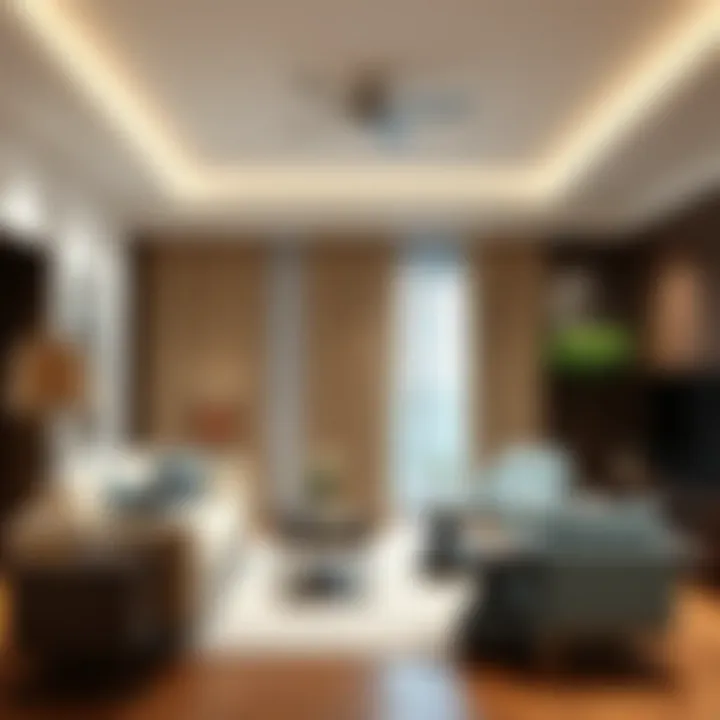 Elegant curtain pelmet track in a modern living room