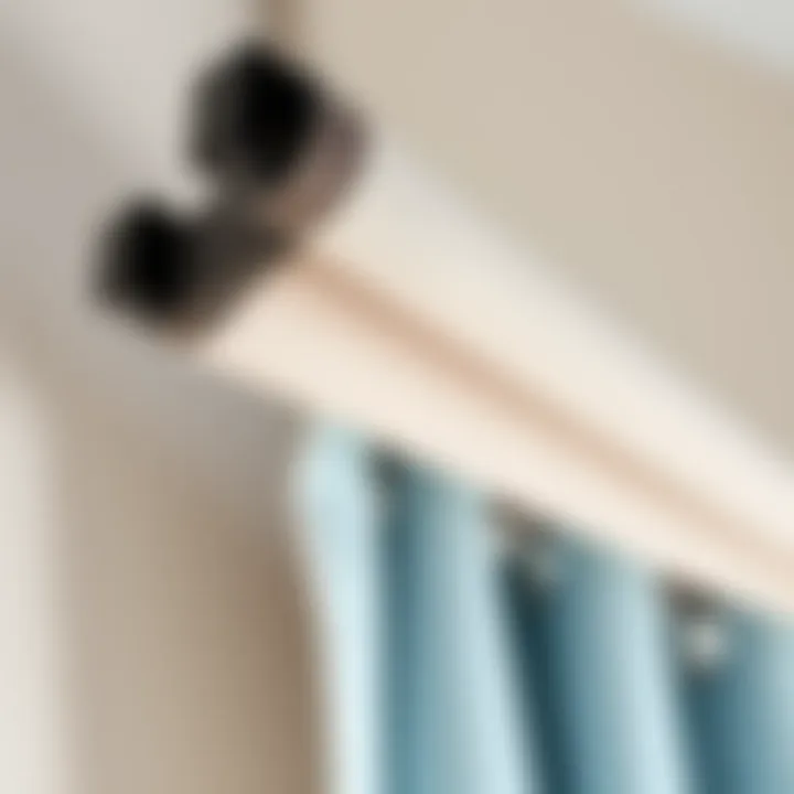 Close-up of stylish curtain pelmet track materials