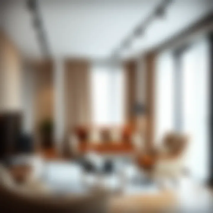 Innovative installation of pelmet tracks in urban apartment