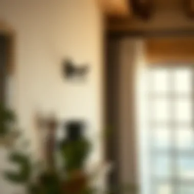 Rustic curtain rod complementing traditional decor