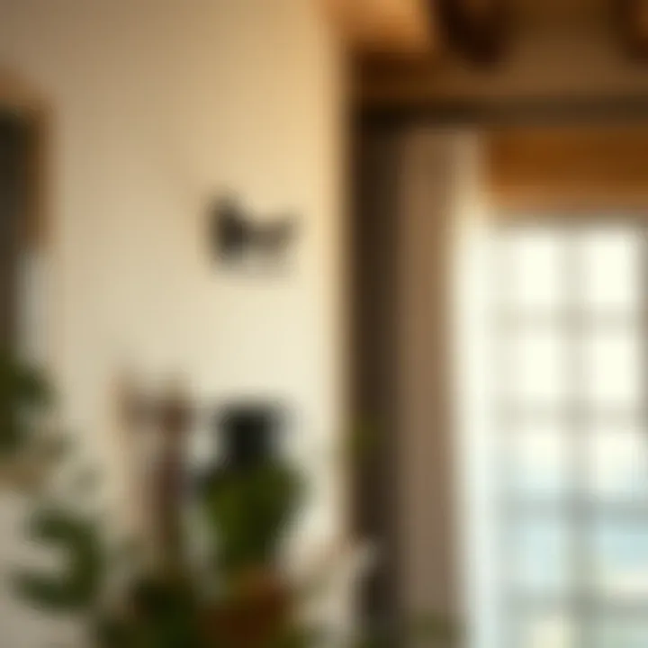 Rustic curtain rod complementing traditional decor