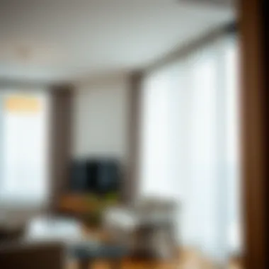 Stylish curtain rod in an urban apartment