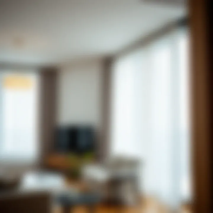 Stylish curtain rod in an urban apartment