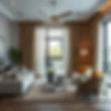 Elegance in Urban Living Spaces Luxurious living room adorned with curtains featuring gold grommets