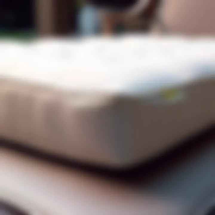 Close-up of durable outdoor cushion foam with water resistance feature