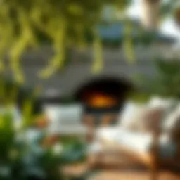 Luxurious outdoor cushion foam in a serene garden setting