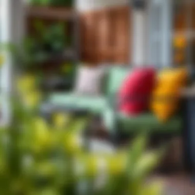 Stylish patio furniture showcasing vibrant cushion foam colors