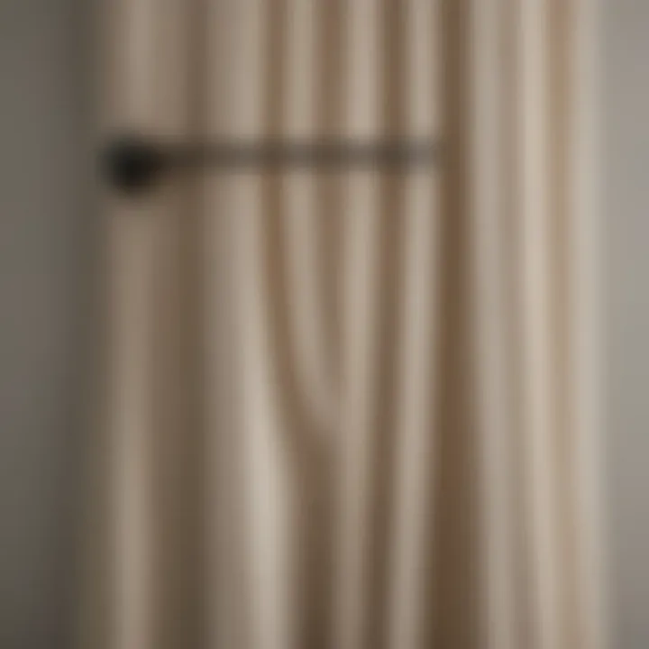 Close-up of a custom curtain rod showcasing material options