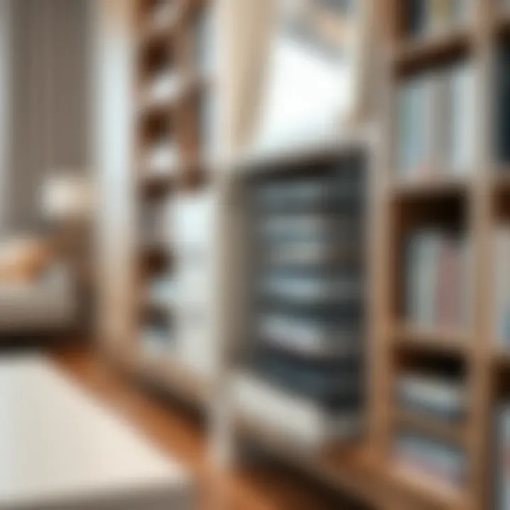 Stylish CD storage unit integrated into a modern bookshelf