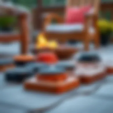 Illustration showing different types of foot pads for outdoor furniture