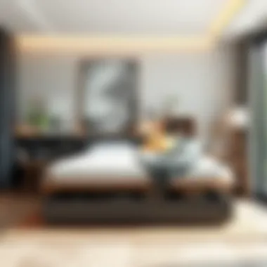 Innovative Storage Beneath an Elevated Bed Elevated single bed with modern storage solutions