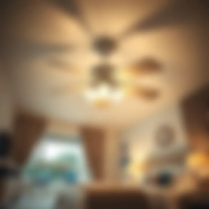 Energy-efficient ceiling fan in an elegantly decorated bedroom