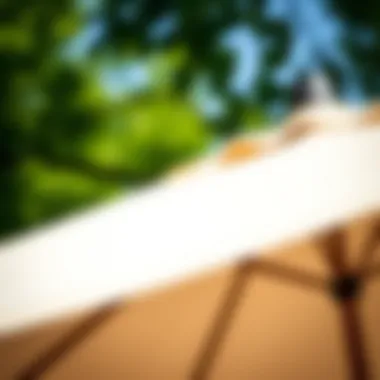 Close-up of high-quality materials used in a deck umbrella