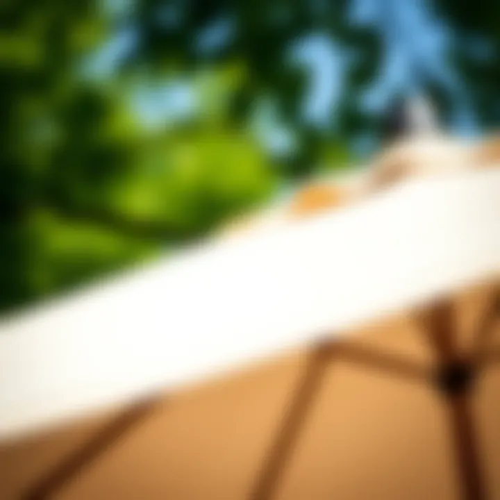Close-up of high-quality materials used in a deck umbrella