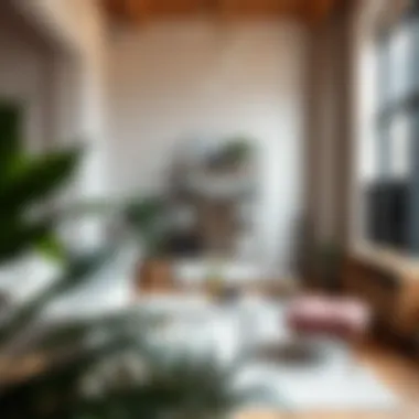 Creative arrangement of stands in a cozy urban living room