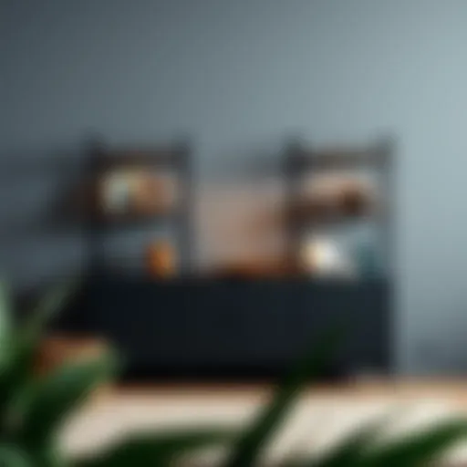 Chic Design: Modern Stand with Shelves Modern stand with shelves showcasing decorative items