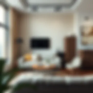 Compact furniture arrangement in a small apartment