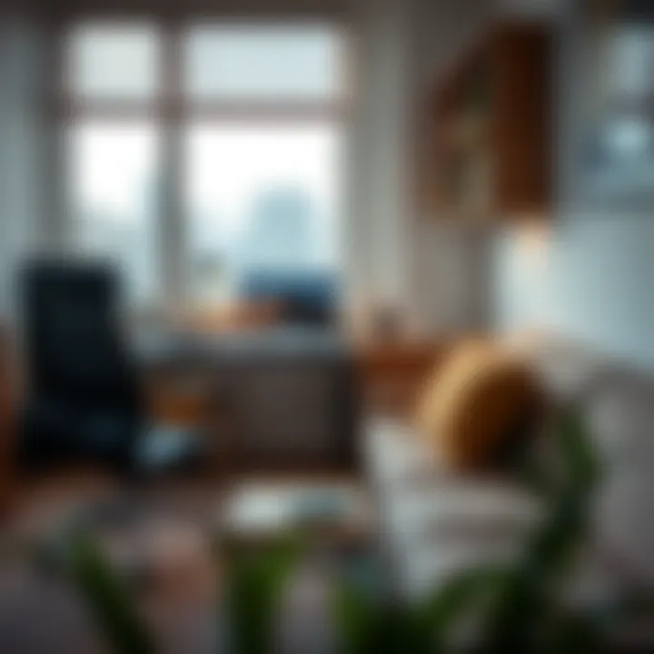 Ergonomic workspace setup in an urban apartment