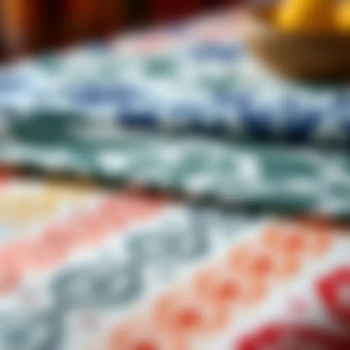 Close-up of the unique texture and design patterns available in plastic spring tablecloths
