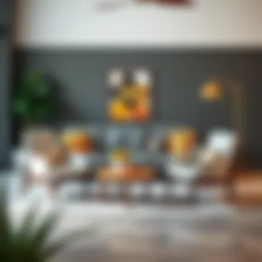 Functional Design Elements of Loveseat and Chairs Stylish design elements highlighting the functional appeal of a loveseat with two chairs.