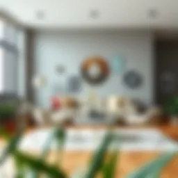 A beautifully arranged living area featuring a chic loveseat and two stylish chairs.