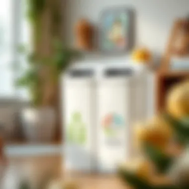 Eco-friendly dual trash can highlighting sustainability features