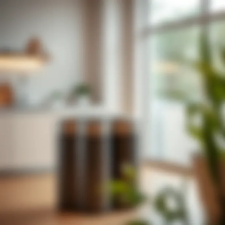 Sleek dual trash can in a modern kitchen setting